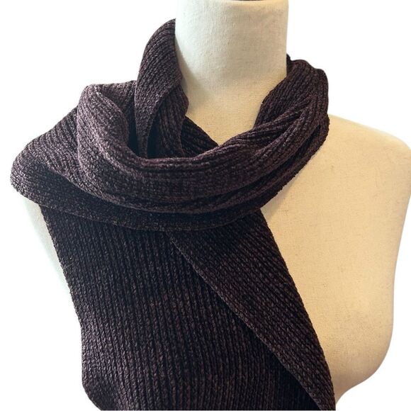 J Crew dark brown burgundy velour scarf - Picture 2 of 7